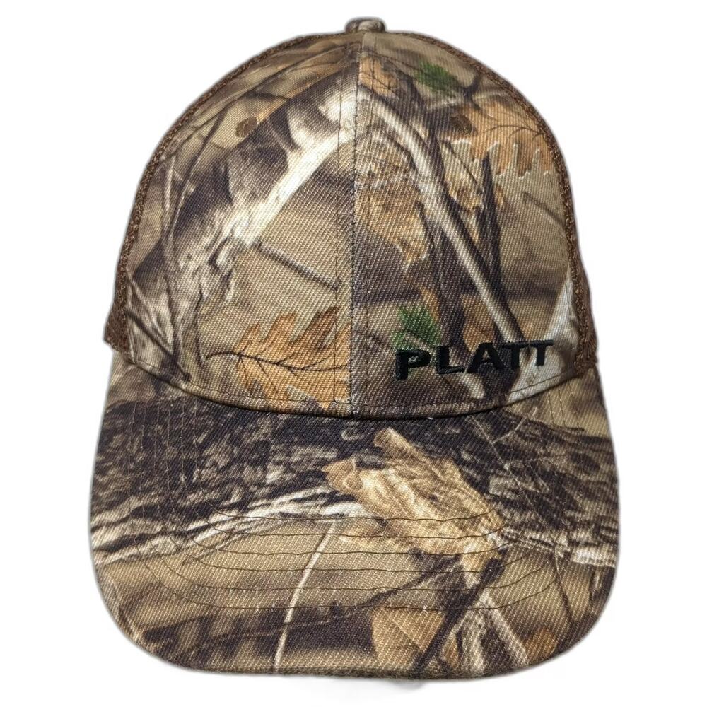 Platt Baseball Cap Hat Brown Green OS Camo Mesh Strapback Embroidered Outdoor